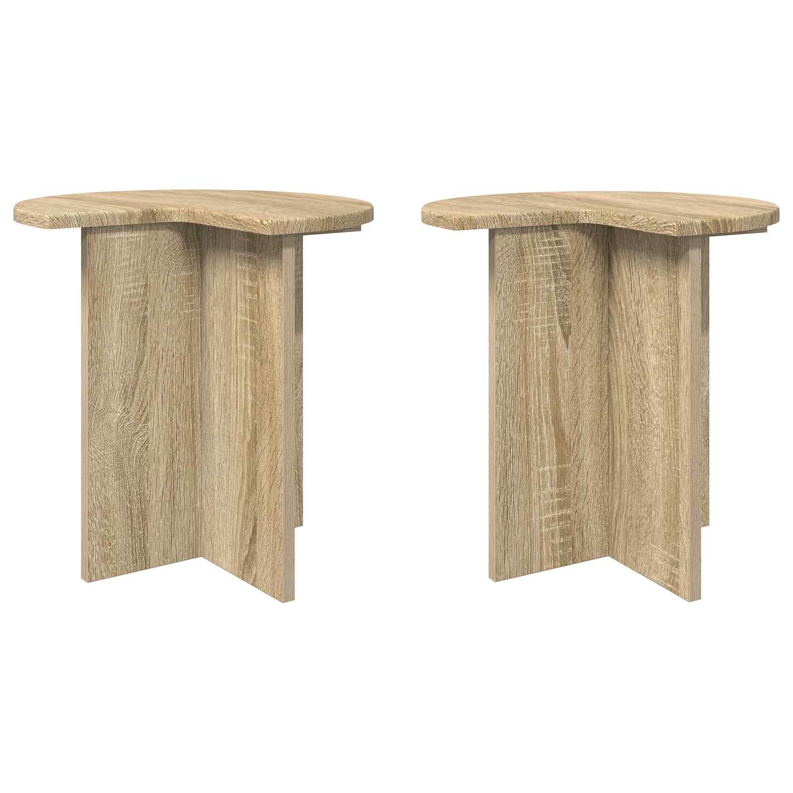 vidaXL Masă laterală 2 pcs Stejar Sonoma Ø 39 x 38 cm Lemn prelucrat