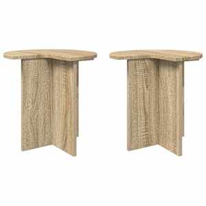 Boční stůl 2 pcs Dub sonoma Ø 39 x 38 cm Kompozitní dřevo - obrázek 2