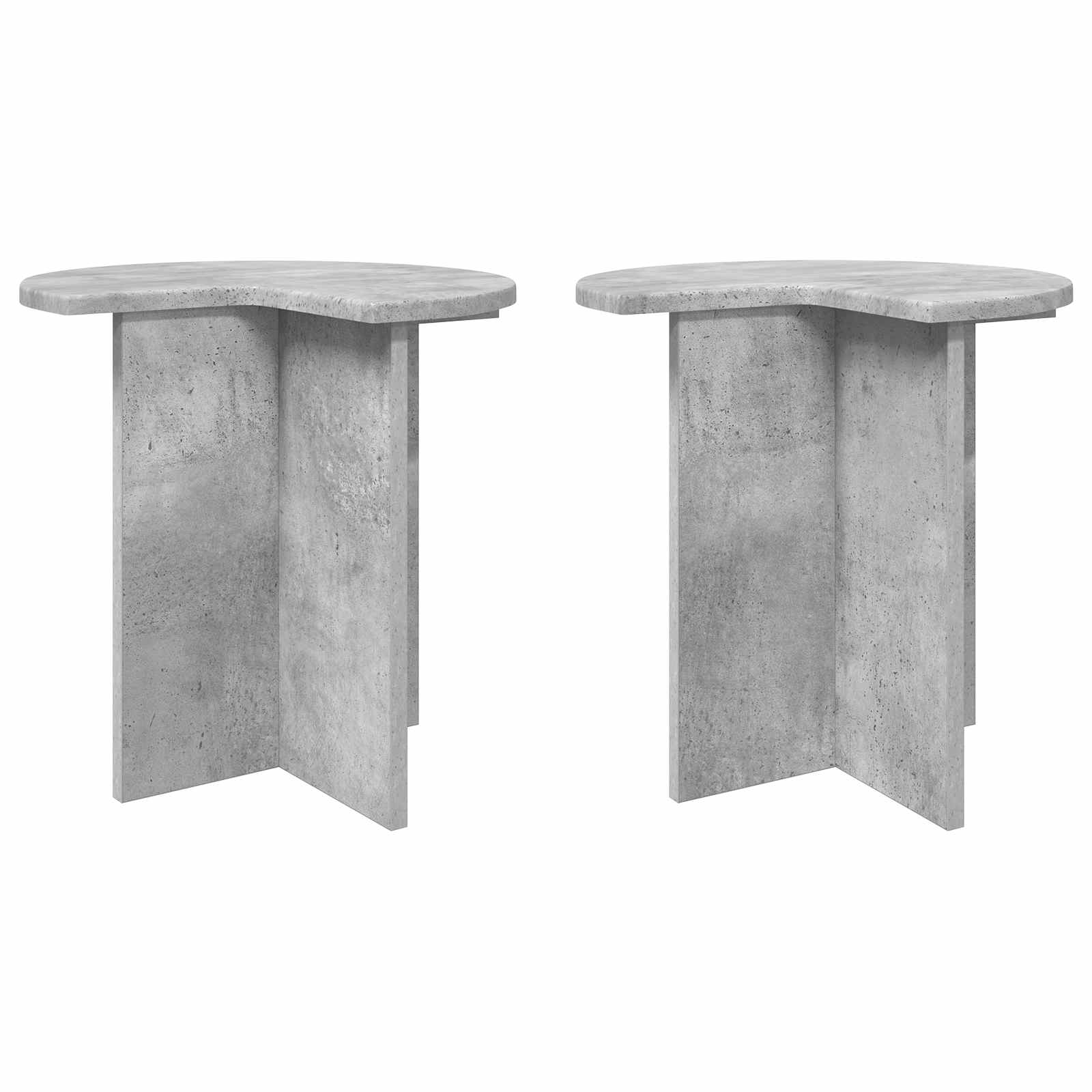 Stranska miza 2 pcs Betonsko siva Ø 39 x 38 cm Inženirski les - slika 2