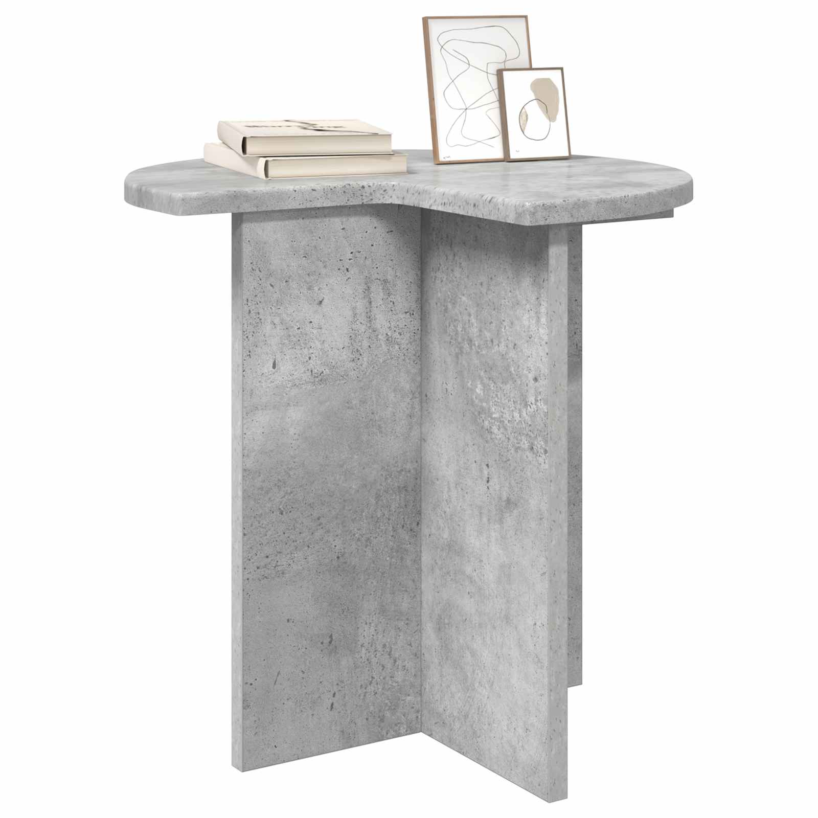 Stranska miza 2 pcs Betonsko siva Ø 39 x 38 cm Inženirski les - slika 3