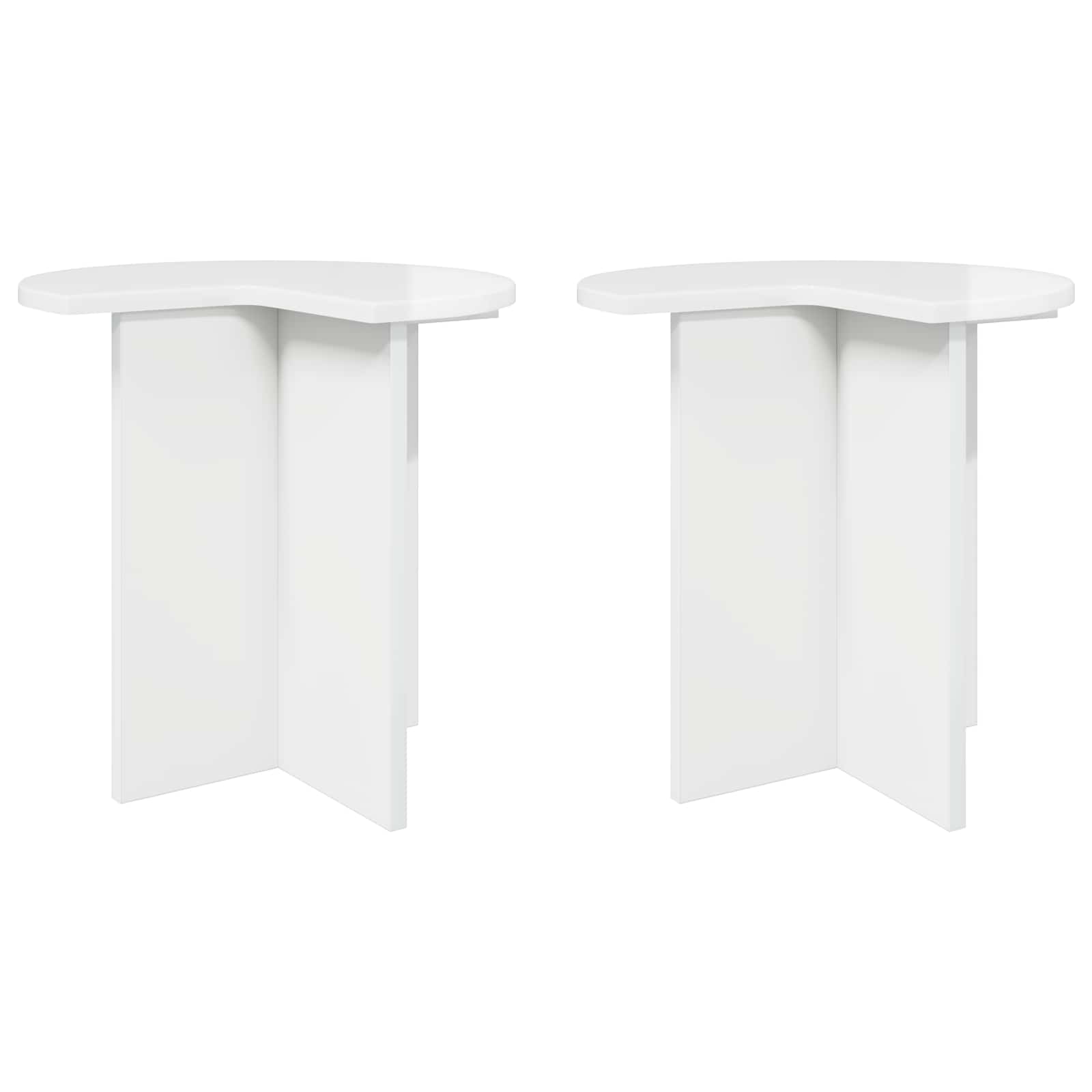 vidaXL Masă laterală 2 pcs Alb foarte lucios Ø 39 x 38 cm