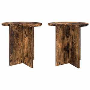 Boční stůl 2 pcs Kouřový dub Ø 39 x 38 cm Kompozitní dřevo - obrázek 2