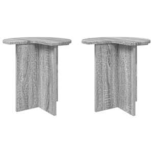 Boční stůl 2 pcs Šedá sonoma Ø 39 x 38 cm Kompozitní dřevo - obrázek 2