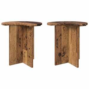 Boční stůl 2 pcs Staré dřevo Ø 39 x 38 cm Kompozitní dřevo - obrázek 2
