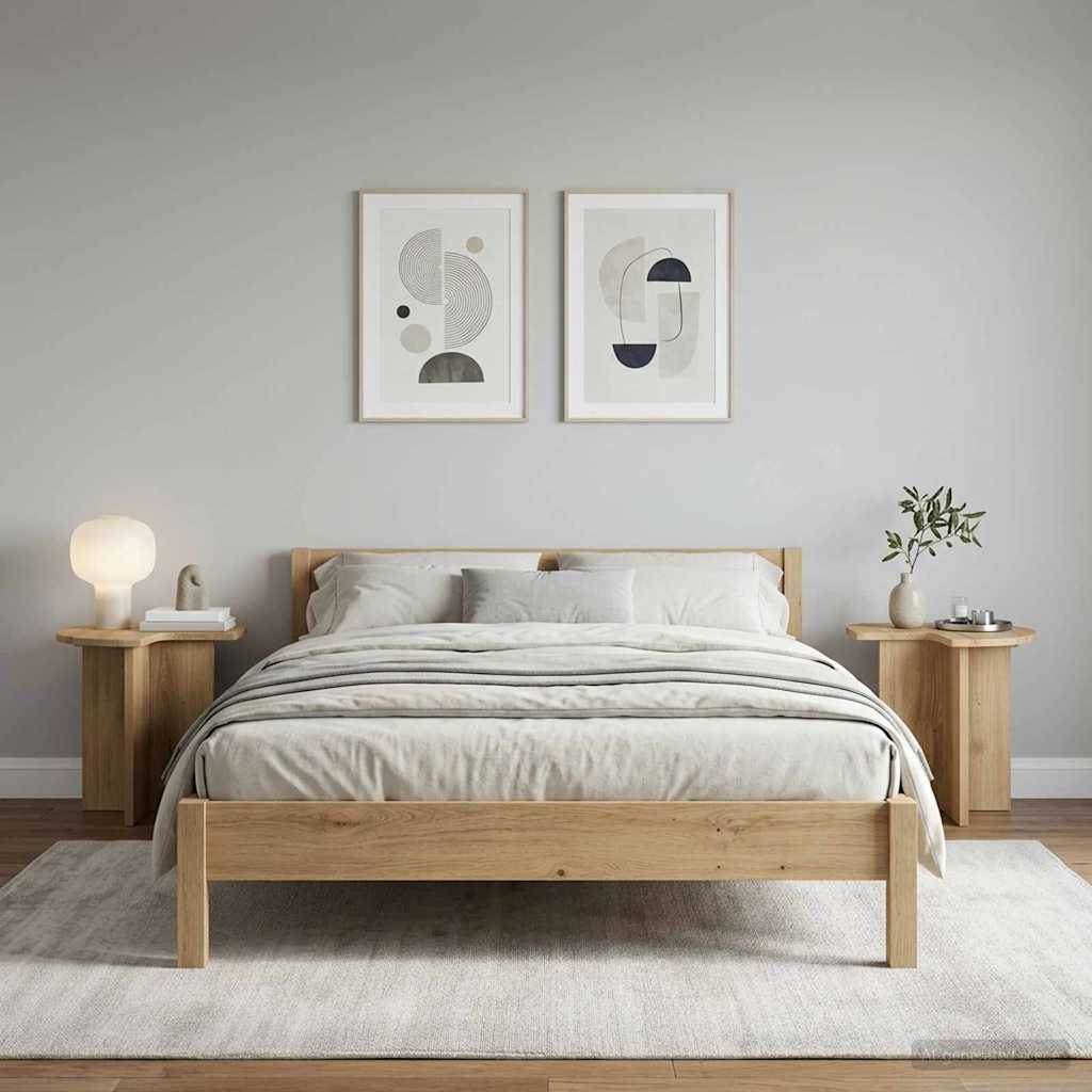Boční stůl 2 pcs Dub artisan Ø 39 x 38 cm Kompozitní dřevo - obrázek 4