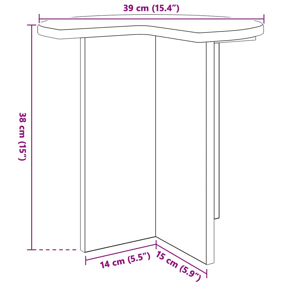 Sidebord Ø 39 x 38 cm Konstrueret træ - Billede 8