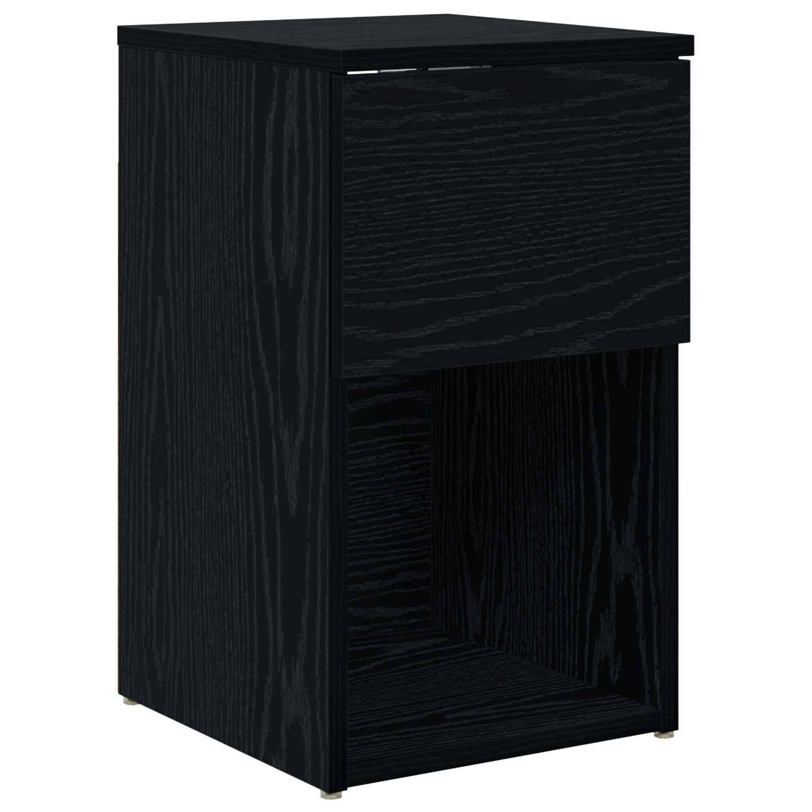 vidaXL Dulap de pat Stejar Negru 29 x 31,5 x 49 cm Lemn prelucrat