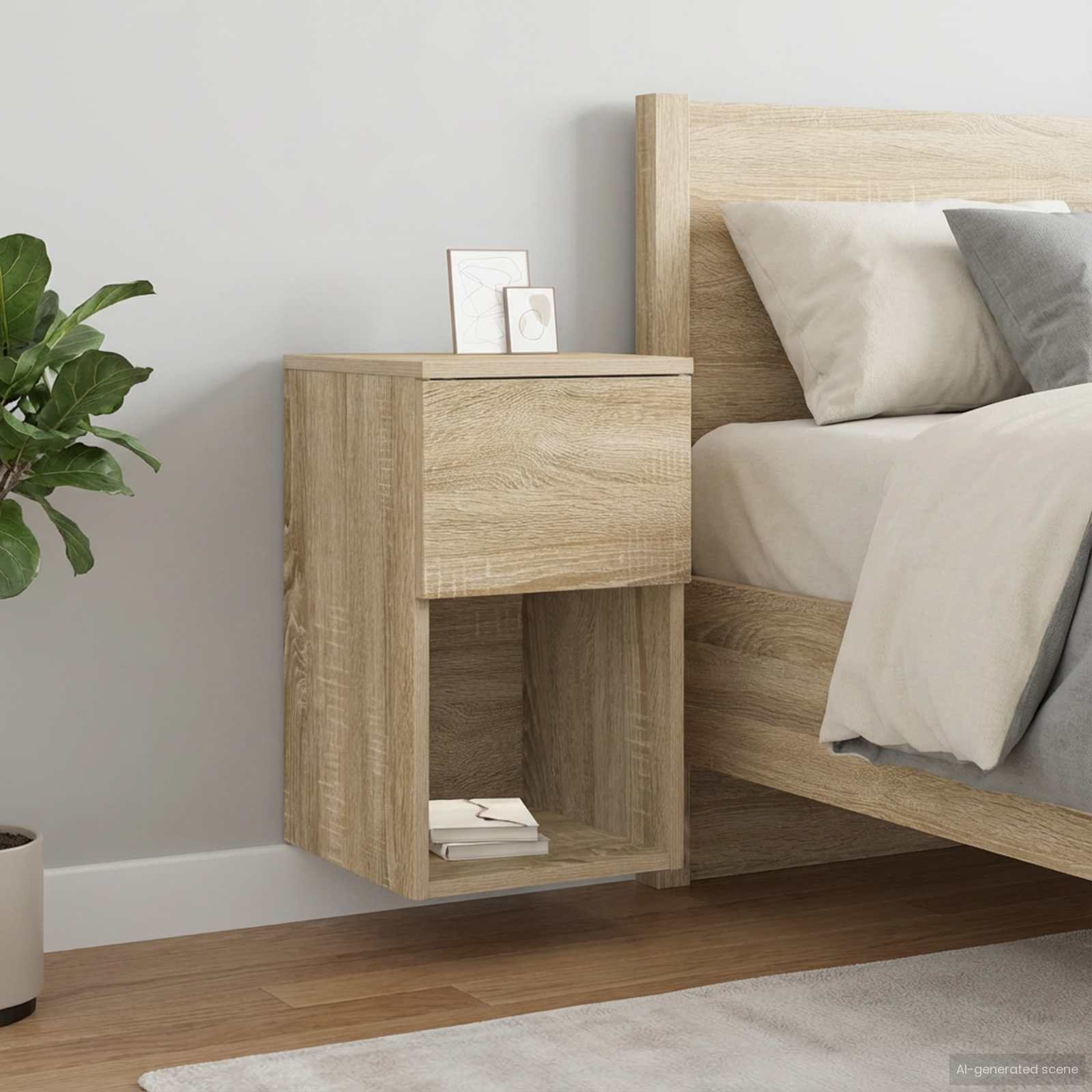 vidaXL Dulap de pat 2 pcs Stejar Sonoma 29 x 31,5 x 49 cm