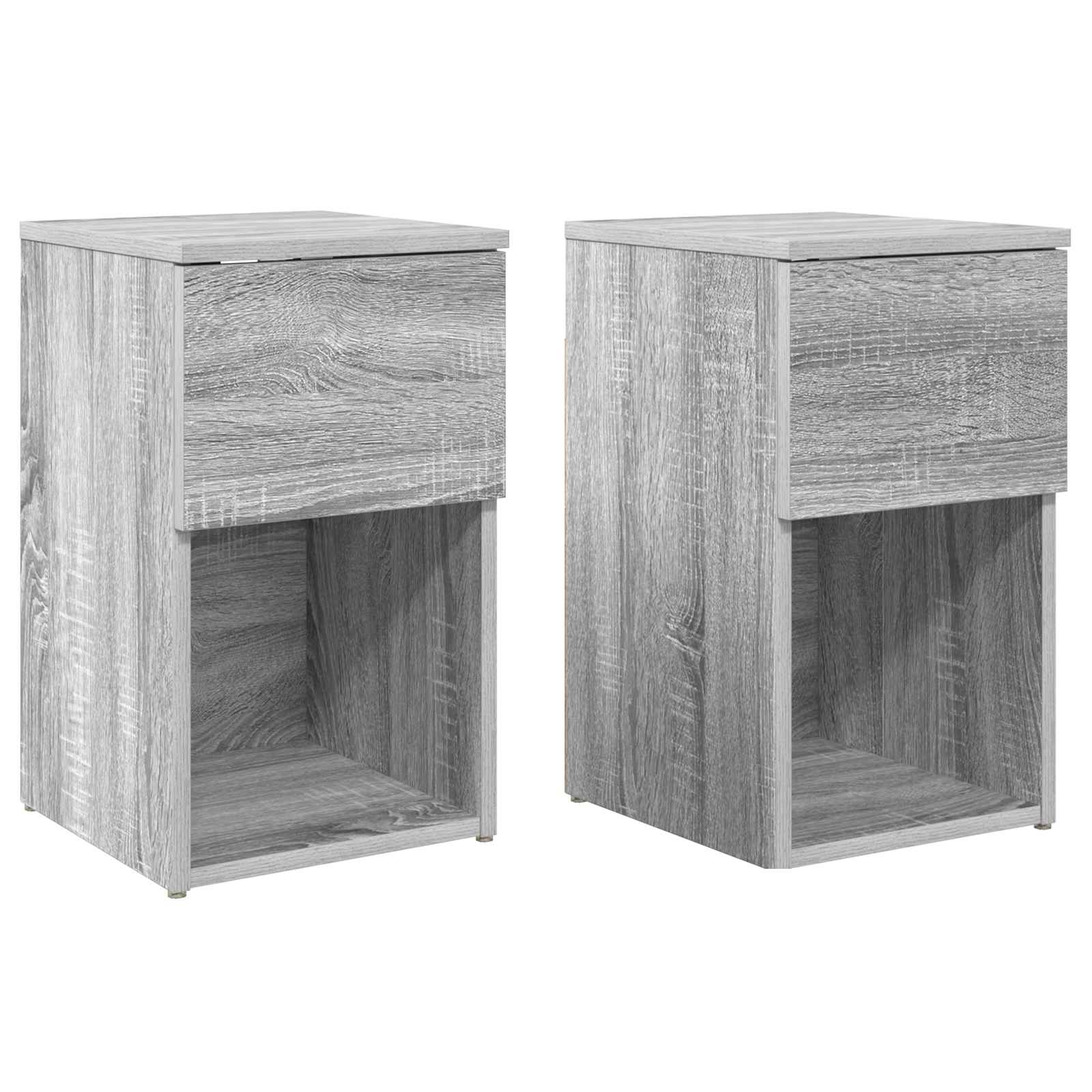vidaXL Dulap de pat 2 pcs Sonoma gri 29 x 31,5 x 49 cm Lemn prelucrat
