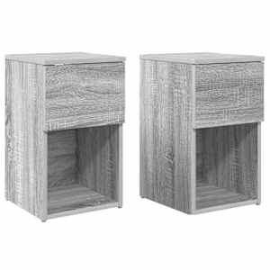 Posteljna omarica 2 pcs Siva Sonoma 29 x 31,5 x 49 cm