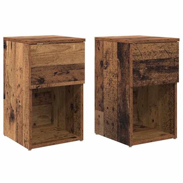 vidaXL Voodikapp 2 tk Vana puit 29 x 31,5 x 49 cm Tehispuit