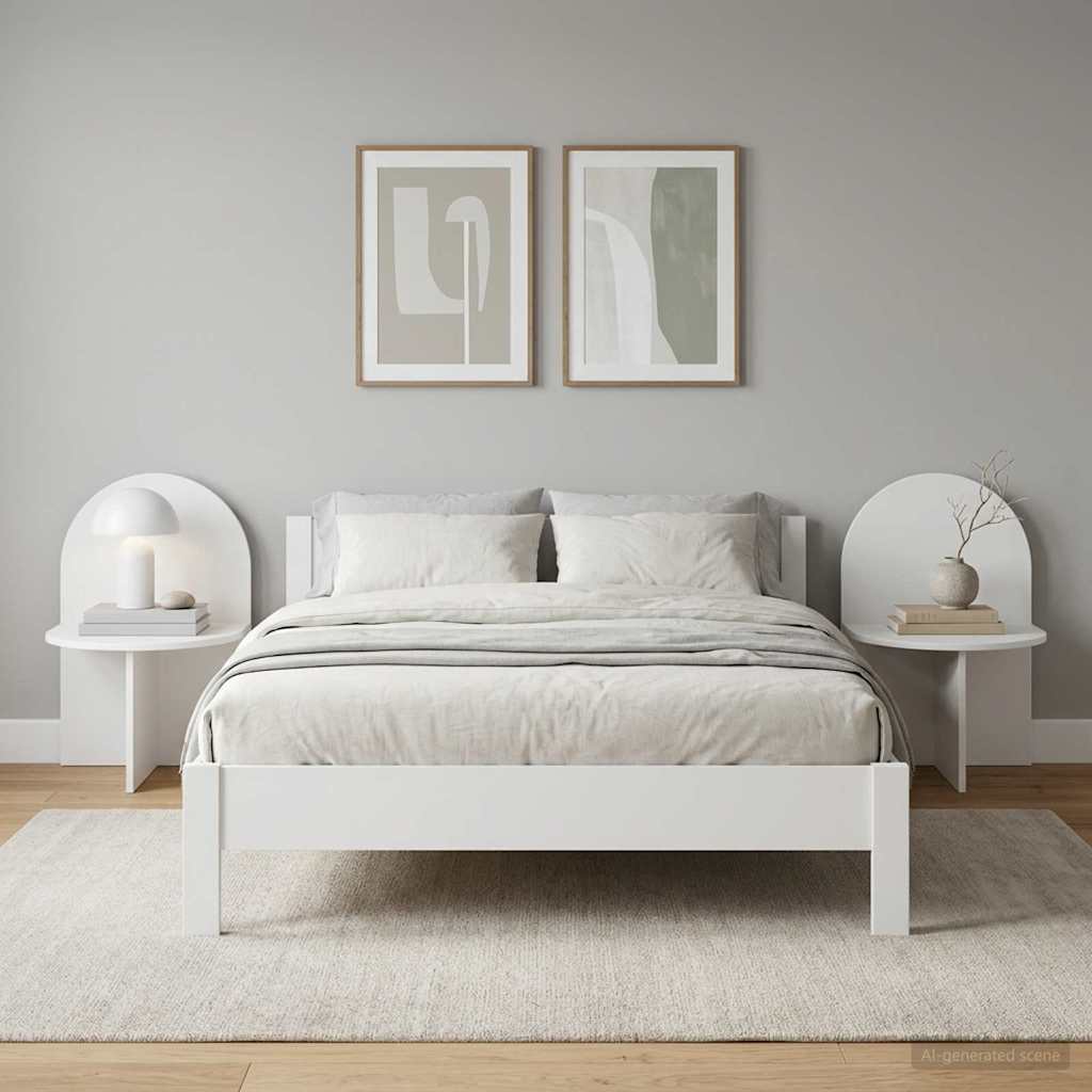 vidaXL Noptieră 2 pcs Alb 48 x 49 x 65 cm Lemn prelucrat