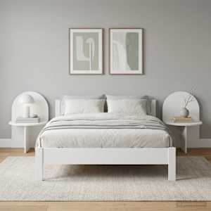 Nočna omarica 2 pcs Bela 48 x 49 x 65 cm Konstruirano leseno