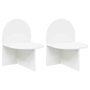 Noční stolek 2 pcs Bílá 48 x 49 x 65 cm Dřevěný materiál - obrázek 2