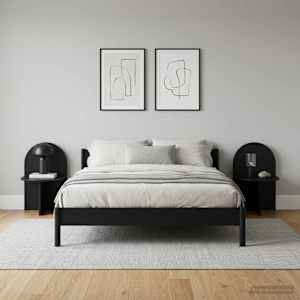 Noční stolek 2 pcs Černý dub 48 x 49 x 65 cm Dřevěný materiál - obrázek 4