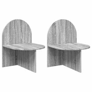 Noční stolek 2 pcs Šedá sonoma 48 x 49 x 65 cm Dřevěný materiál - obrázek 2
