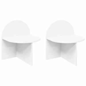 Noční stolek 2 pcs Bílá 40 x 35,5 x 45,5 cm Dřevěný materiál - obrázek 2