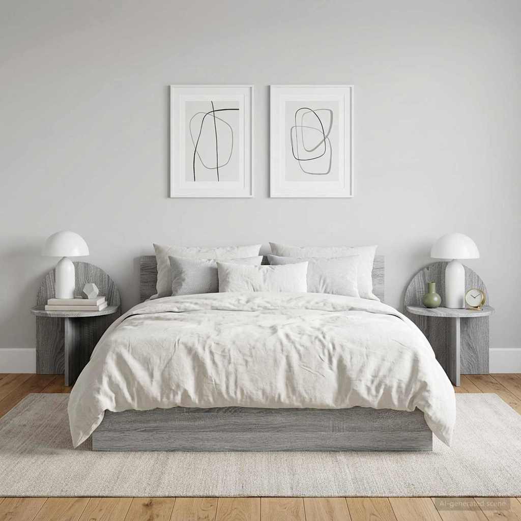 vidaXL Noptieră 2 pcs Sonoma gri 40 x 35,5 x 45,5 cm Lemn prelucrat