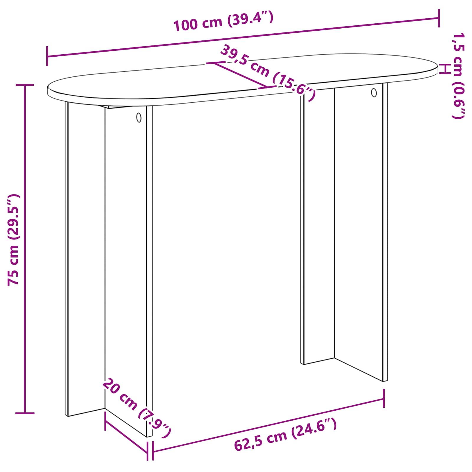 Konzolový stolek Bílá s vysokým leskem 100 x 39,5 x 75 cm - obrázek 9