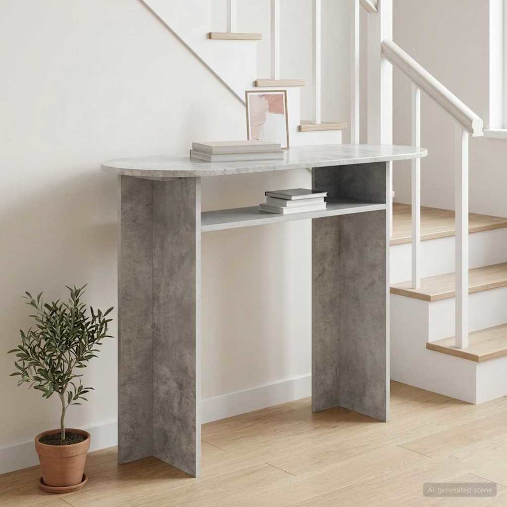 Konzolový stolek s úložištěm Betonově šedá 100 x 39,5 x 75 cm - obrázek 4