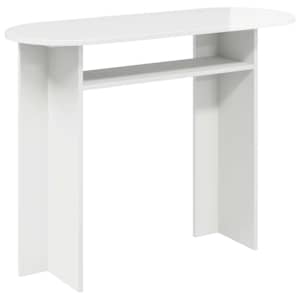 vidaXL Konsoollaud K&otilde;rgl&auml;ikega valge 100 x 39,5 x 75 cm Tehispuit