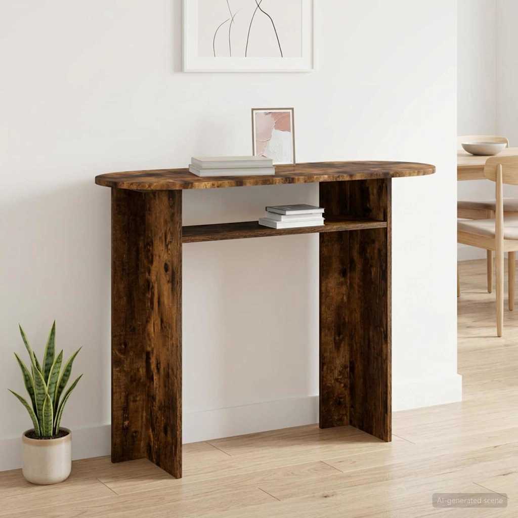 Konzolový stolek s úložištěm Kouřový dub 100 x 39,5 x 75 cm - obrázek 4
