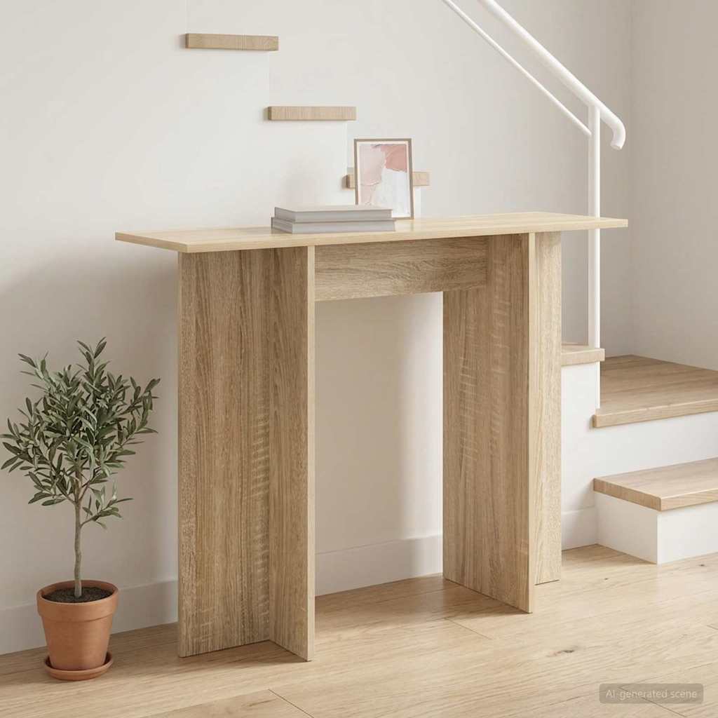 Konzolna miza Sonoma hrast 100 x 30 x 75 cm Inženirski les - slika 4
