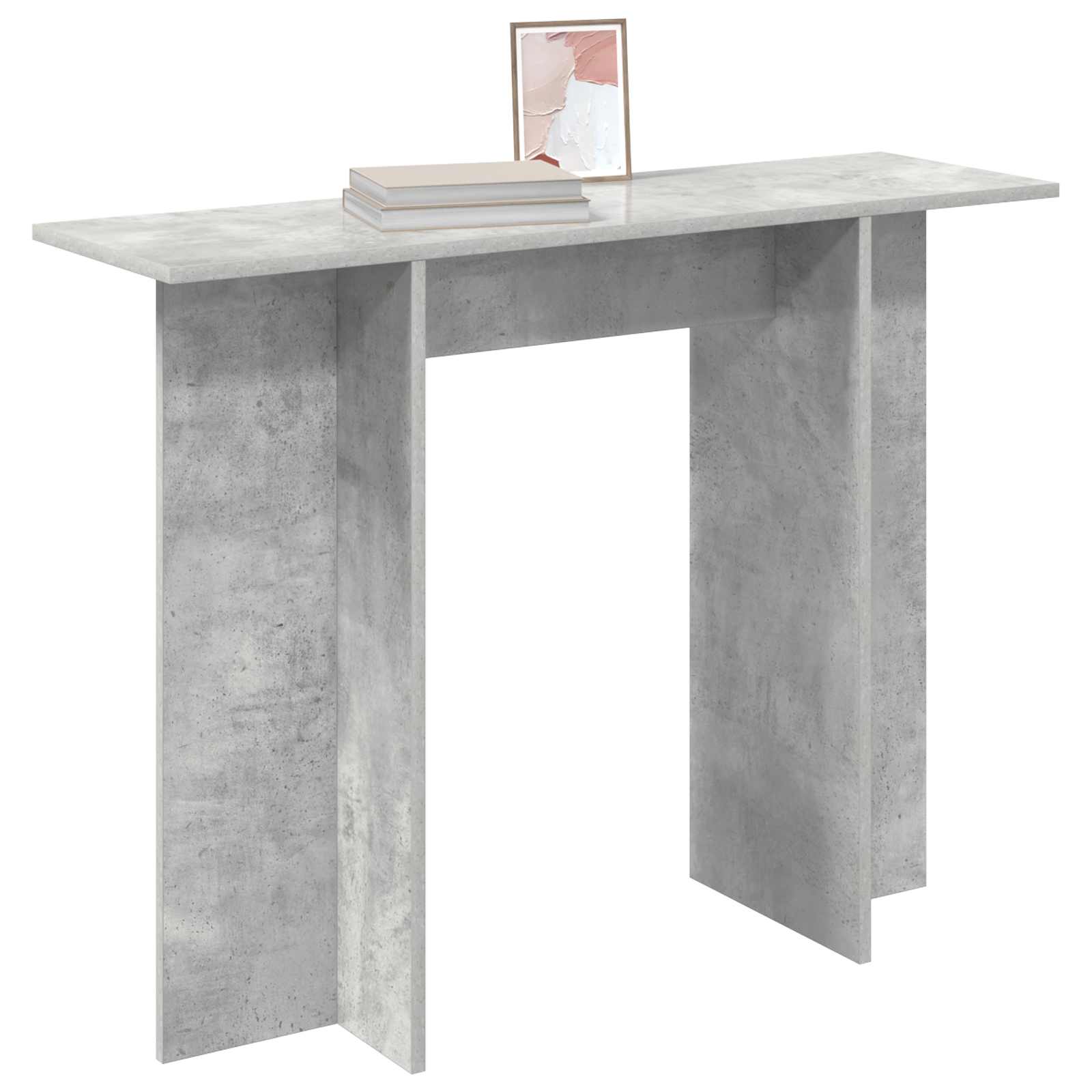 Konzolna miza Betonsko siva 100 x 30 x 75 cm Inženirski les - slika 3