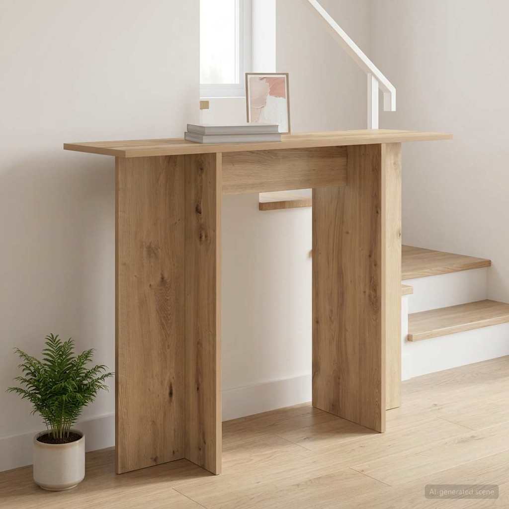 Konzolna miza Artisan hrast 100 x 30 x 75 cm Inženirski les - slika 4