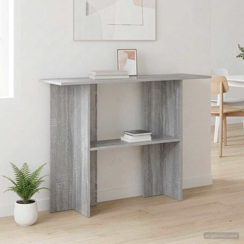 Konzolový stolek Šedá sonoma 100 x 30 x 75 cm Kompozitní dřevo - obrázek 4