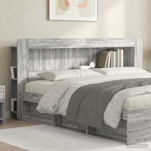 Čelo postele se skříňkou Šedá sonoma Dřevěný materiál - obrázek 1