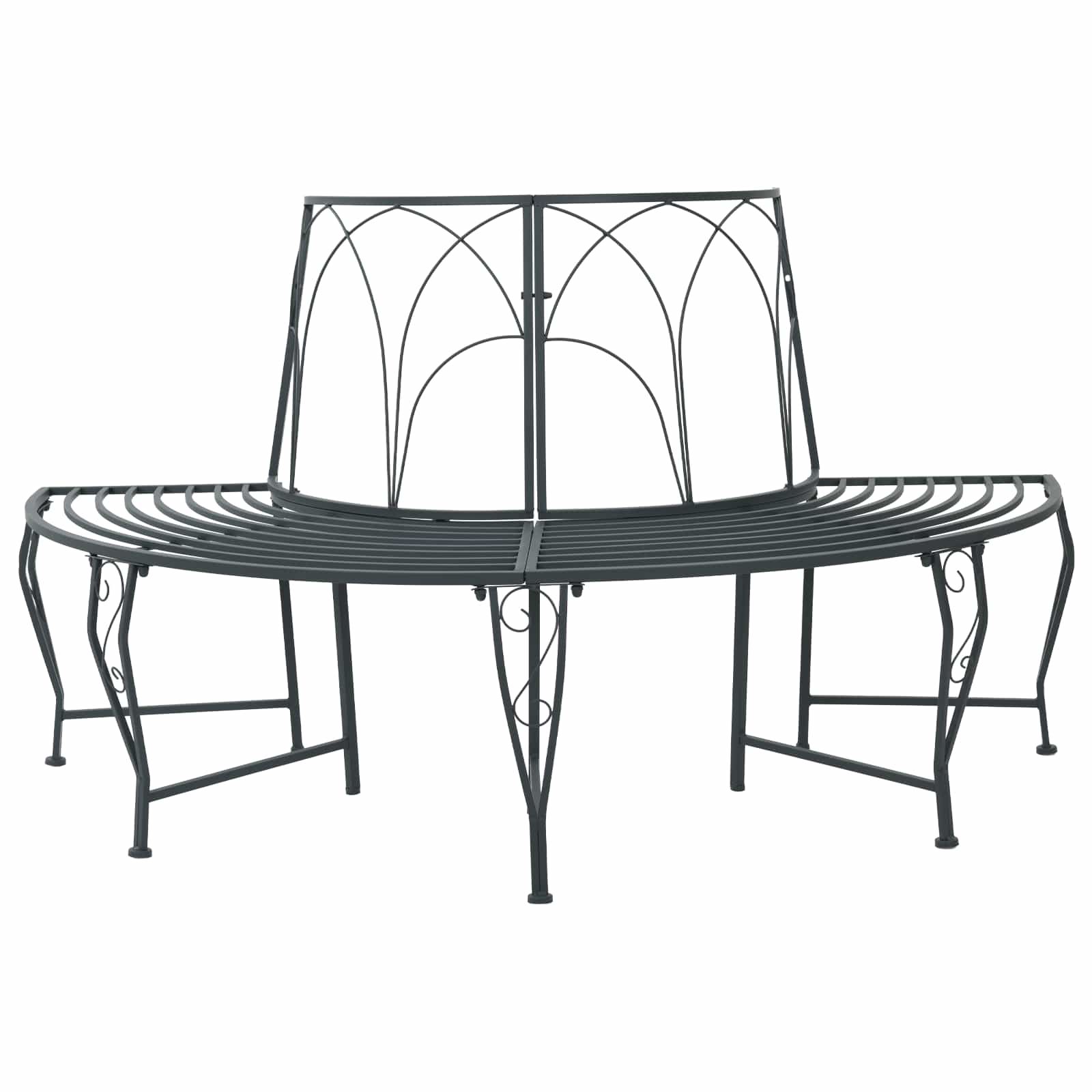 vidaXL Tr&auml;db&auml;nk 4-Antal sittplatser 160 x 80 x 89 cm St&aring;l Silvergr&aring;