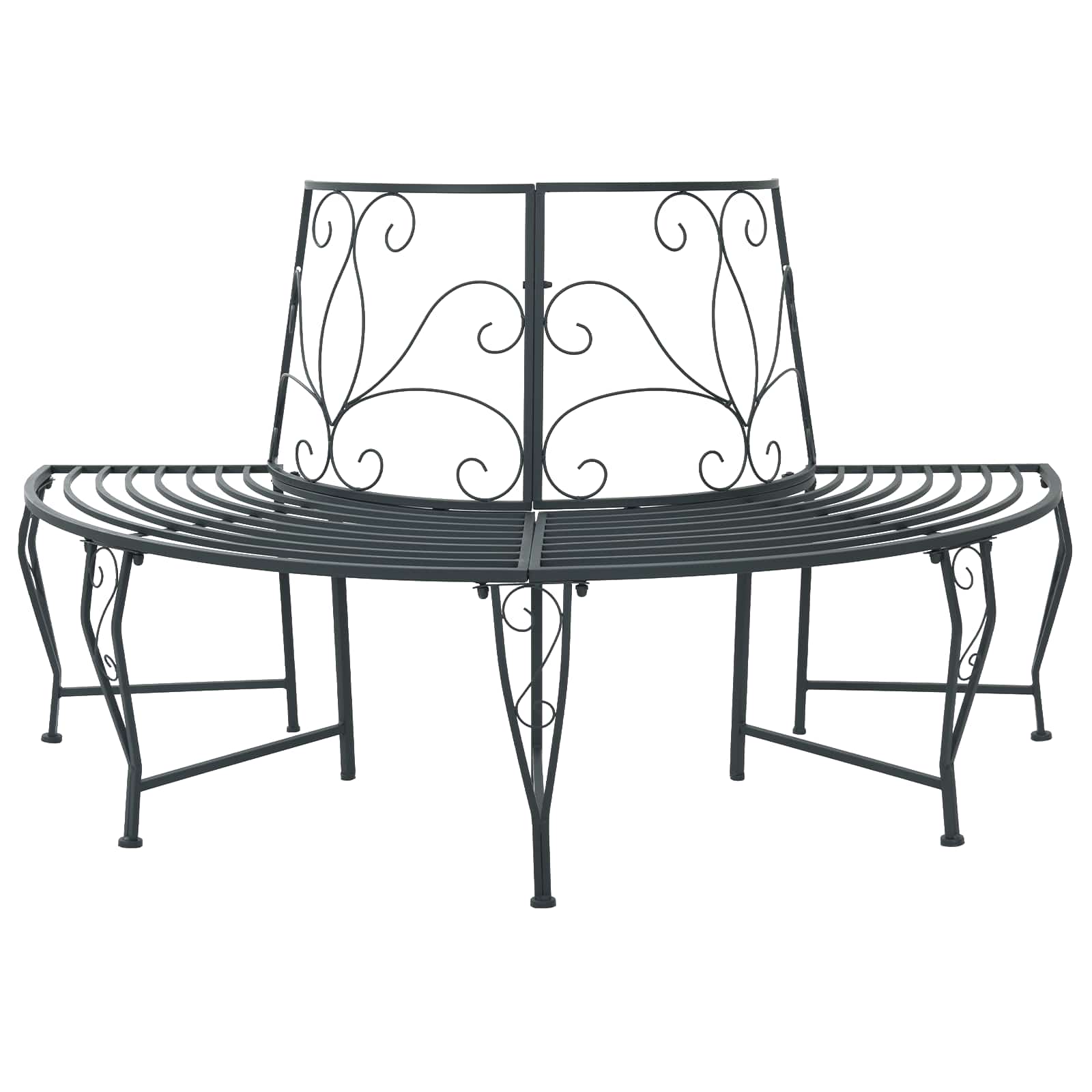 vidaXL Bancă cu arbori 4-Număr de locuri 160 x 80 x 89 cm Oțel