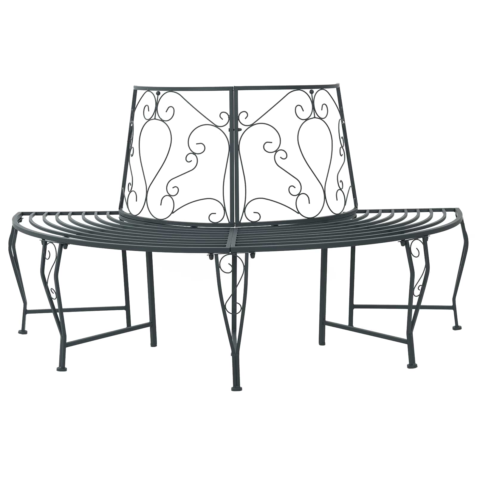 vidaXL Bancă cu arbori 4-Număr de locuri 160 x 80 x 89 cm Oțel