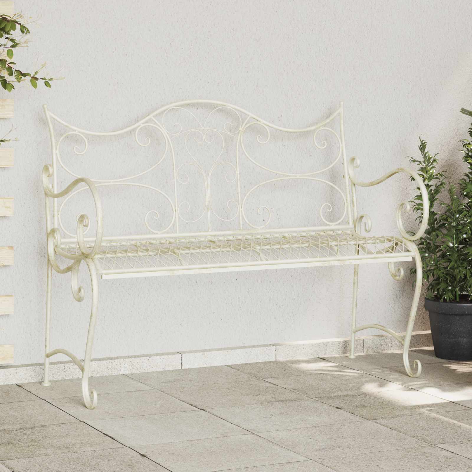 vidaXL Bancă de grădină 2-Număr de locuri 114 x 56,5 x 90 cm Oțel