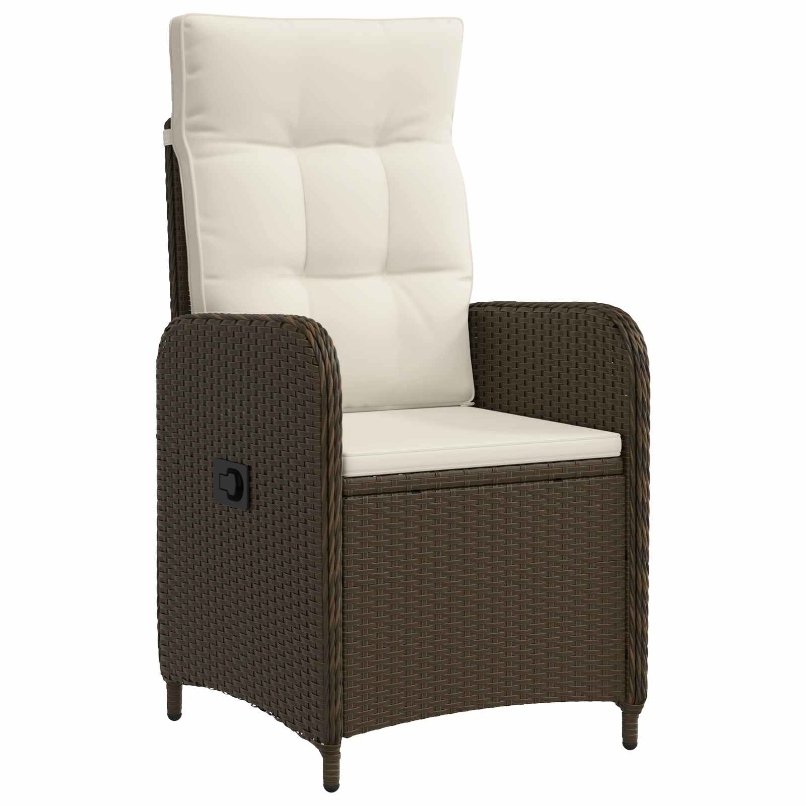 vidaXL Scaun de grădină rabatabil Maro și Alb Crema 57 x 63 x 94 cm