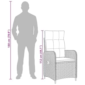 Polohovací zahradní židle Šedá a tmavě šedá - obrázek 10