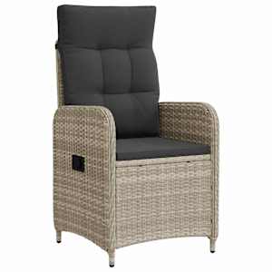 Ležeči vrtni stol Svetlo siva in temno siva 57 x 63 x 94 cm