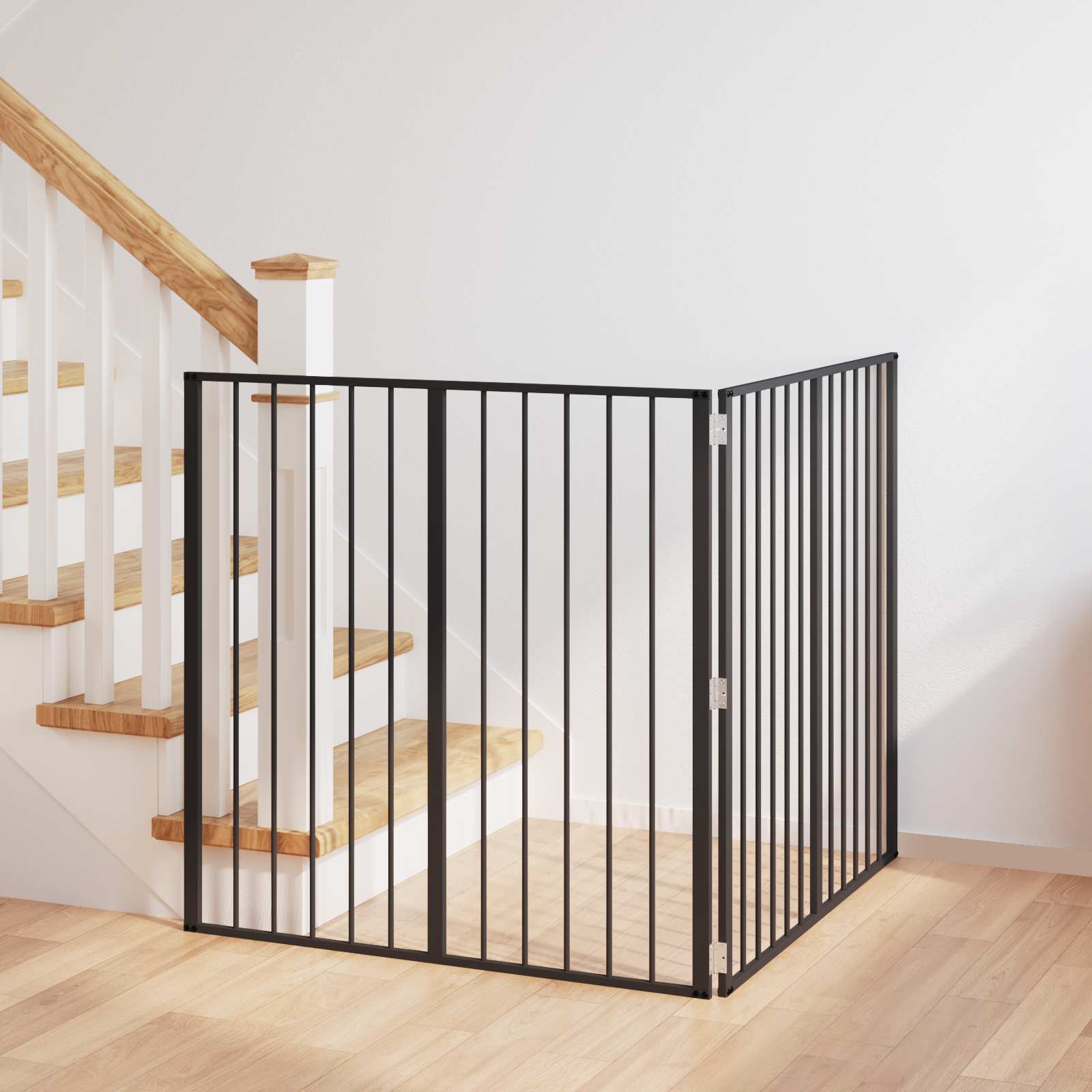 vidaXL Poartă pentru câini 2 pcs Negru 100 x 100 cm Oțel Galvanizat