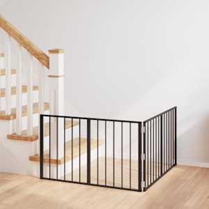 Pasja vrata 2 pcs Črna 100 x 60 cm Cinkana jeklena