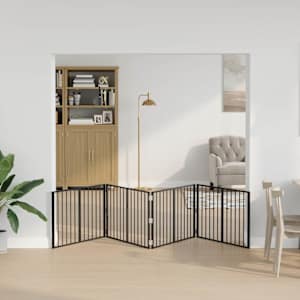 Pasja vrata 4 pcs Črna 100 x 60 cm Cinkana jeklena