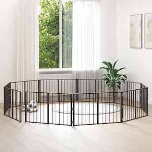 Pasja vrata 10 pcs Črna 100 x 60 cm Cinkana jeklena