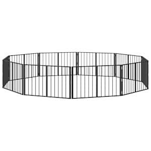 Psí brána 10 pcs Černý 100 x 60 cm Pozinkovaná ocel - obrázek 2