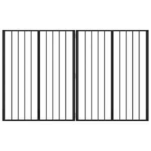 Psí brána 2 pcs Černý 80 x 100 cm Pozinkovaná ocel - obrázek 2