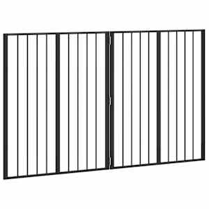 Psí brána 2 pcs Černý 80 x 100 cm Pozinkovaná ocel - obrázek 4