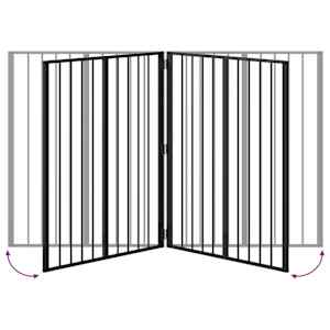 Psí brána 2 pcs Černý 80 x 100 cm Pozinkovaná ocel - obrázek 8