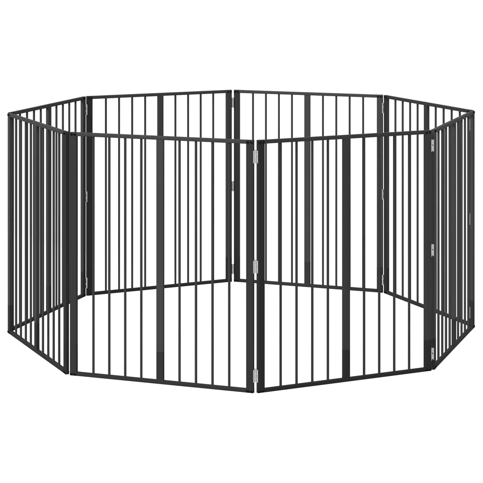 Hondenhek 8 pcs Zwart 80 x 100 cm Gegalvaniseerd staal image 2