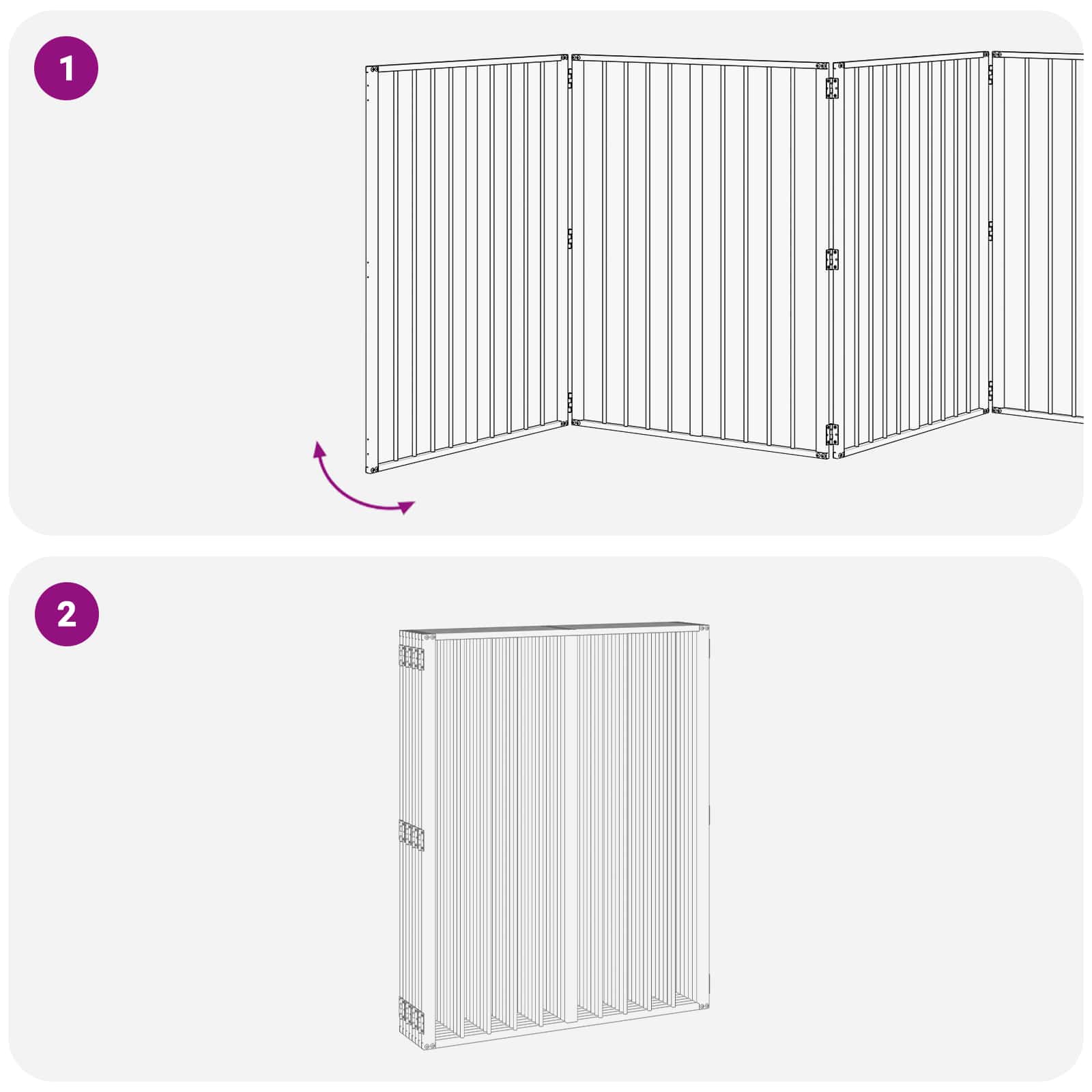 Hondenhek 8 pcs Zwart 80 x 100 cm Gegalvaniseerd staal image 7