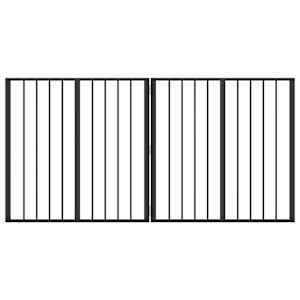 Psí brána 2 pcs Černý 80 x 80 cm Pozinkovaná ocel - obrázek 2