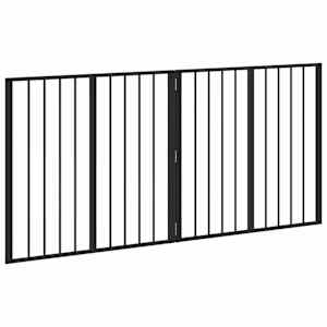 Psí brána 2 pcs Černý 80 x 80 cm Pozinkovaná ocel - obrázek 4